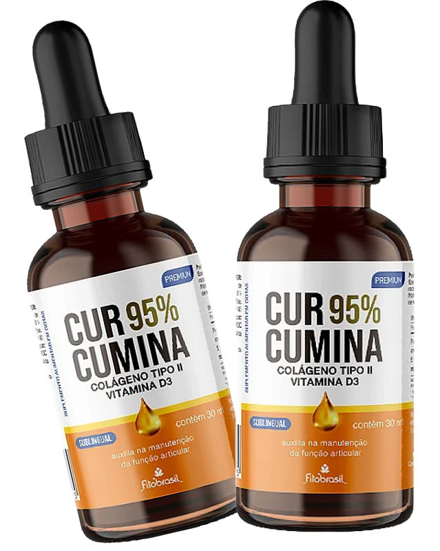 KIT 2X Curcumina 95% Gotas (Colágeno tipo II e Vitamina D3) 30 ml