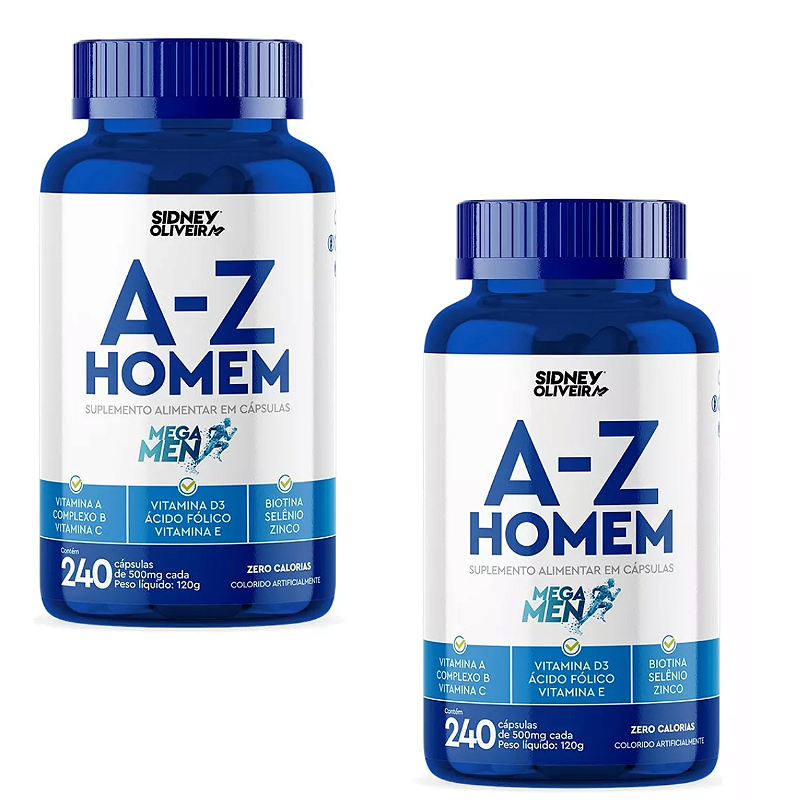 A-Z HOMEM MEGA MEN 240 CÁPSULAS SIDNEY OLIVEIRA