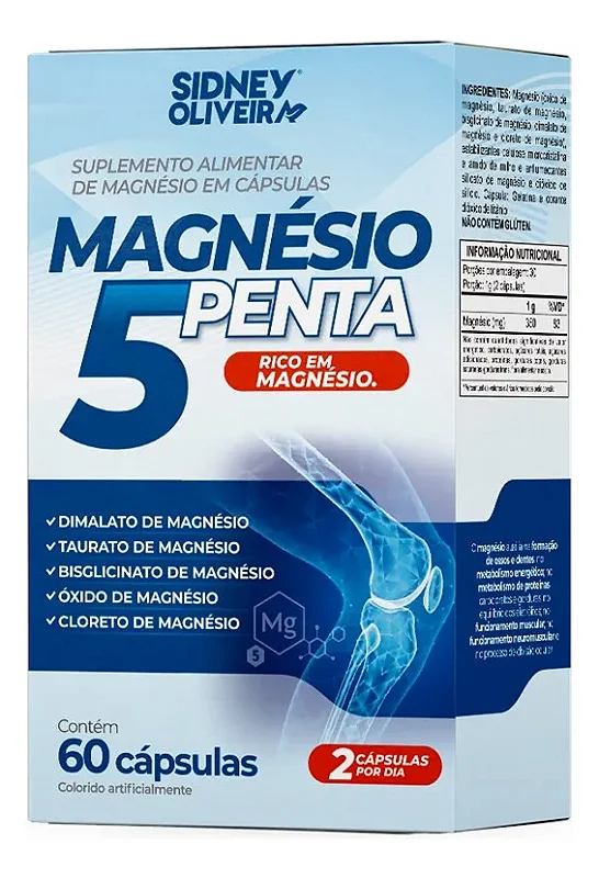 Dimalato E Cloreto De Magnésio Penta 60 Cáps Sidney Oliveira