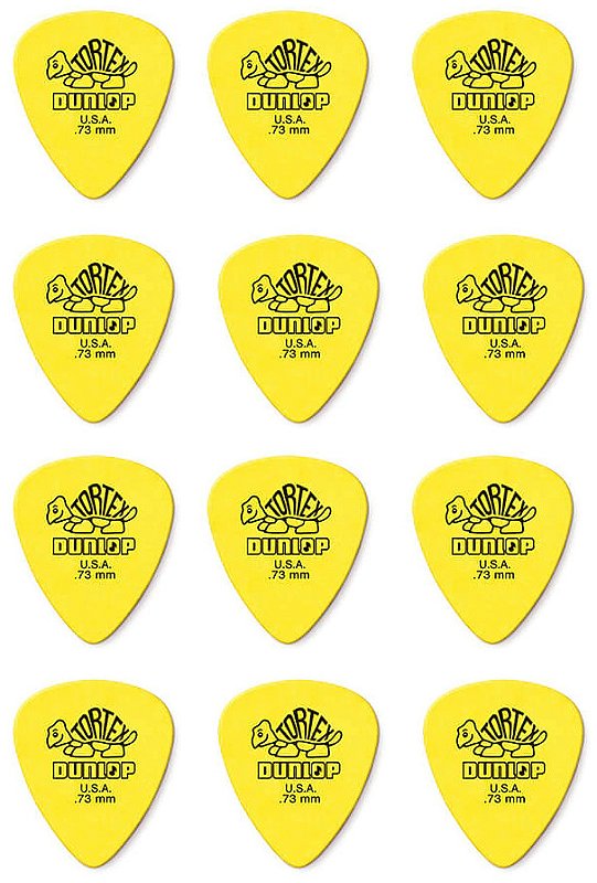 Plettri Per Chitarra Dunlop Tortex, Spessore 0,73 Mm, Confezione Da 12
