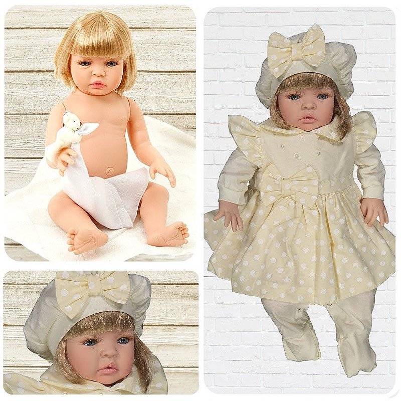 Boneca Bebê Reborn Barata Siliconada Linda Baby Dolls Loira - Chic Outlet -  Economize com estilo!