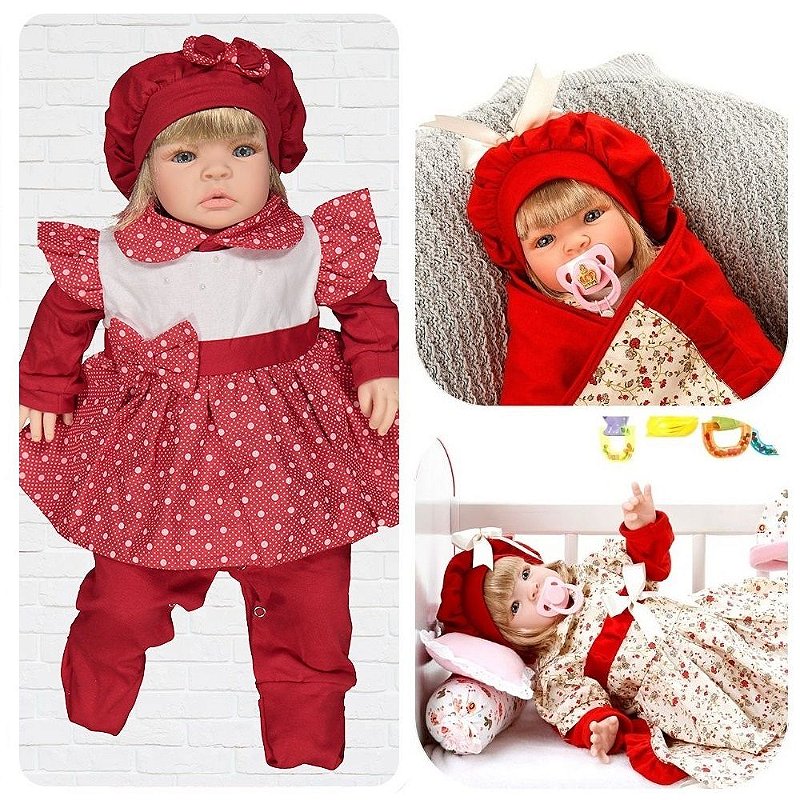 Boneca Bebê Reborn Morena De Luxo Cegonha Dolls 23 Itens - Chic Outlet -  Economize com estilo!