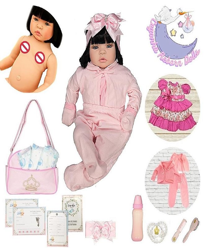 Kit 2 Peças Roupa Boneca Reborn E Bolsa Maternidade Infantil