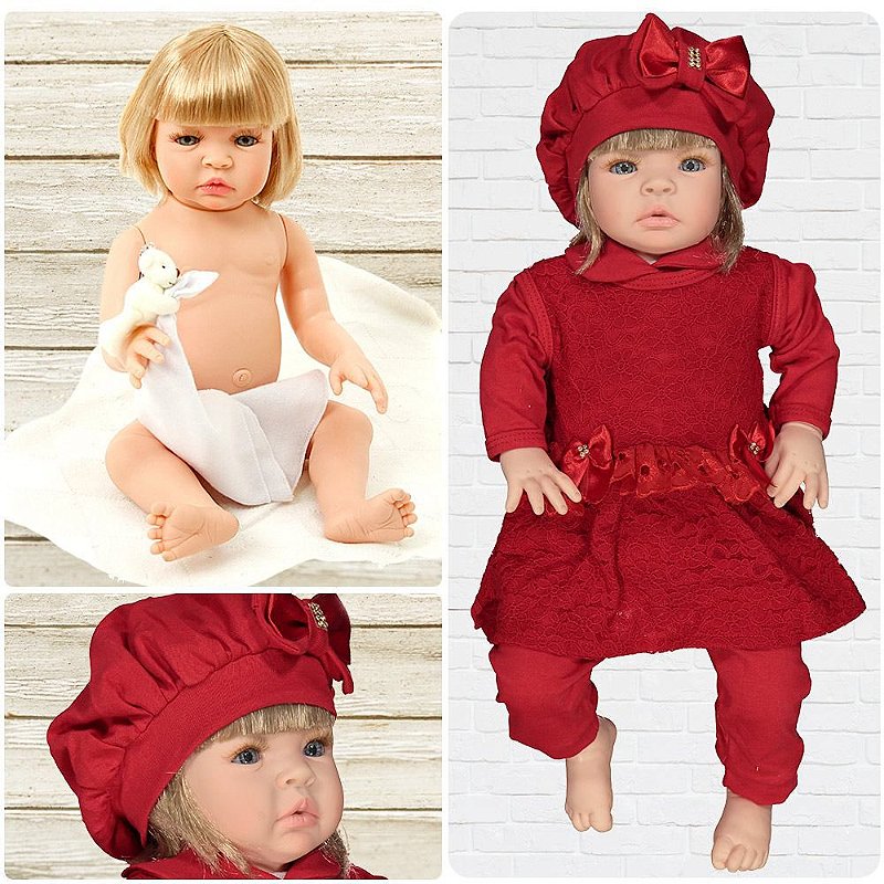 Bebê Reborn Boneca Loira Roupa Pagão Toda Vinil Silicone - Chic Outlet -  Economize com estilo!