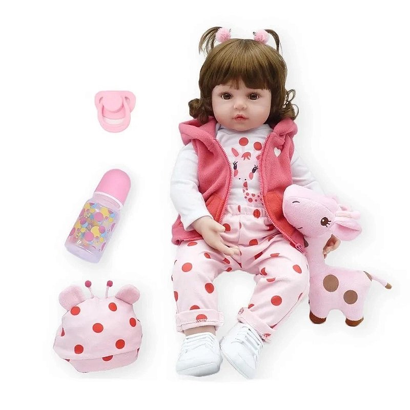 Boneca Bebe Reborn Silicone Girafinha Menina 48cm Realista - Chic Outlet -  Economize com estilo!