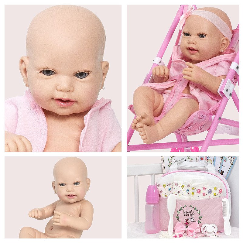 Boneca Bebê Reborn Corpo 100 % Silicone Com Lindos Acessórios e