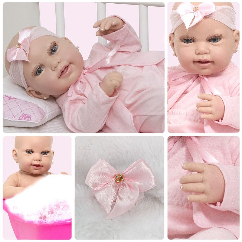 Bonecas bebe reborn menino e menina boneca realista 43cm 32 acessorios bebe  reborn baby