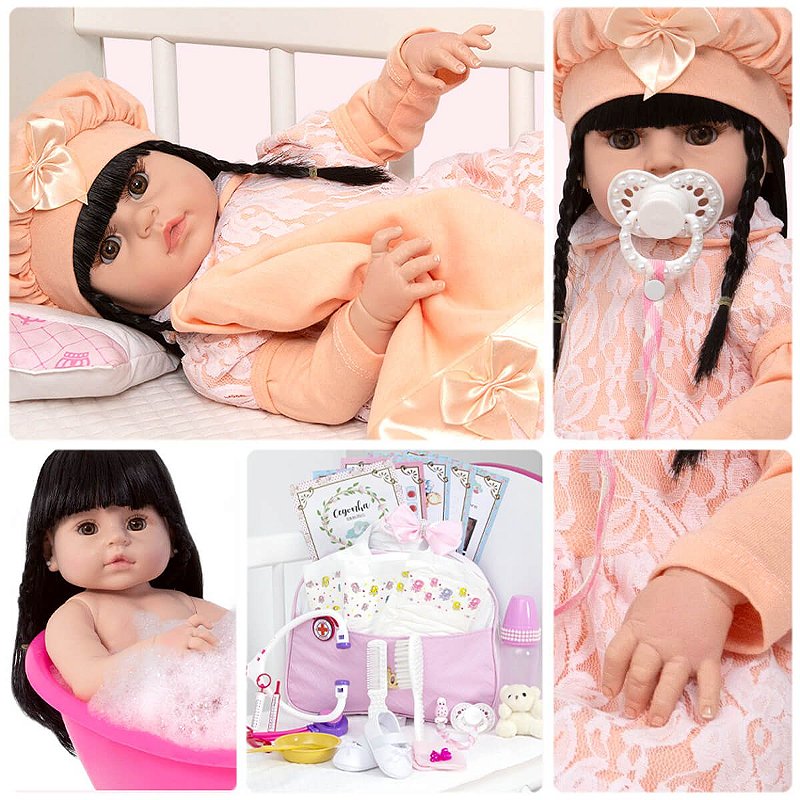 Bebe Reborn Menina Bailarina Boneca Realista Silicone Luxo - Chic