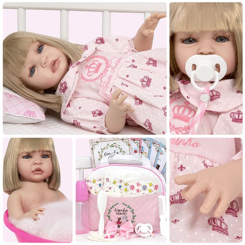 Boneca Bb bebê Reborn Reborne Menina Realista Envio Imediato Vestido De  Princesa Vermelho em Promoção na Americanas