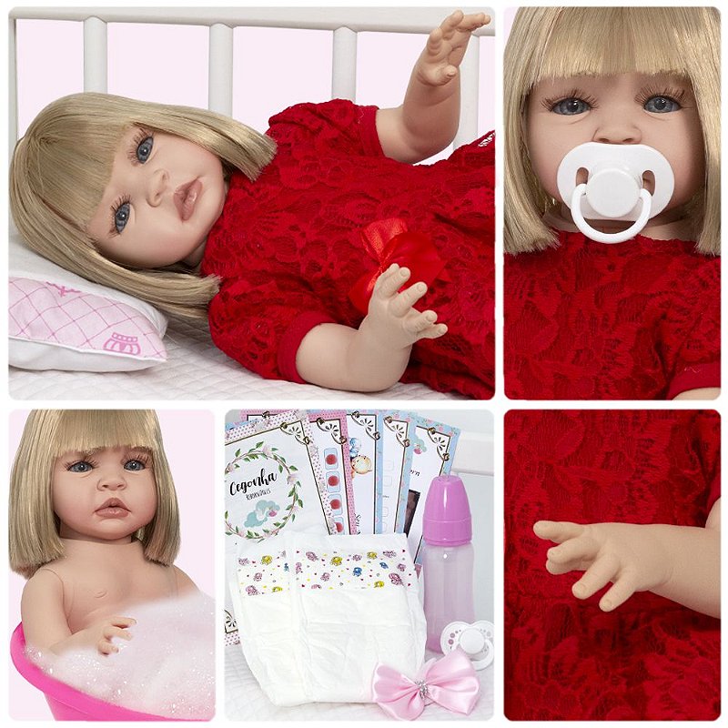 Boneca Bebê Reborn Realista Siliconada Bolsa 20 Acessórios - Chic Outlet -  Economize com estilo!