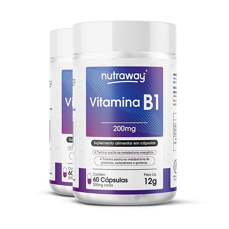 Kit 2 Vitamina B1 Nutraway 60 Cápsulas - Edin