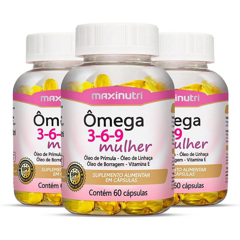 Kit 3 Ômega 3-6-9 Mulher Maxinutri 60 Cápsulas - Edin