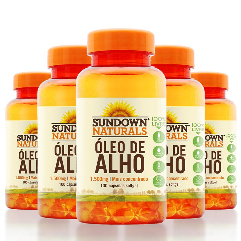 Kit 5 Óleo de Alho 1500mg Sundown 100 Cápsulas - Edin