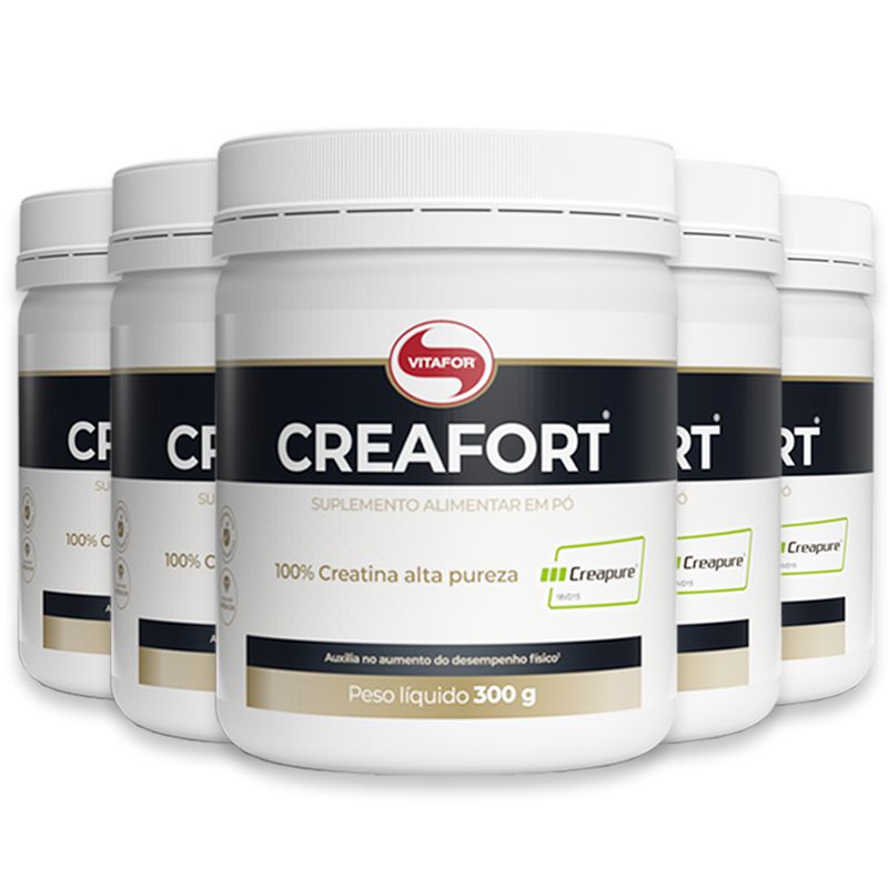 Kit 5 Creatina Creafort Vitafor Pote 300g Edin 4002