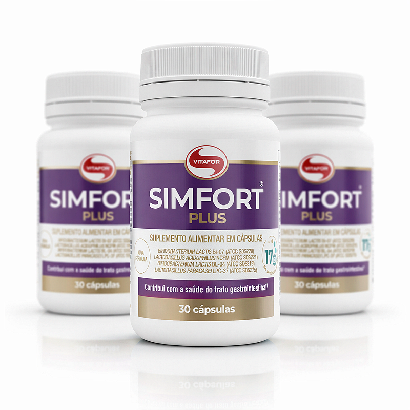 Simfor Probiotik Simfort Plus Vitafor 30 Cápsulas – Probiótico com 4 Cepas e 17 Bilhões ...