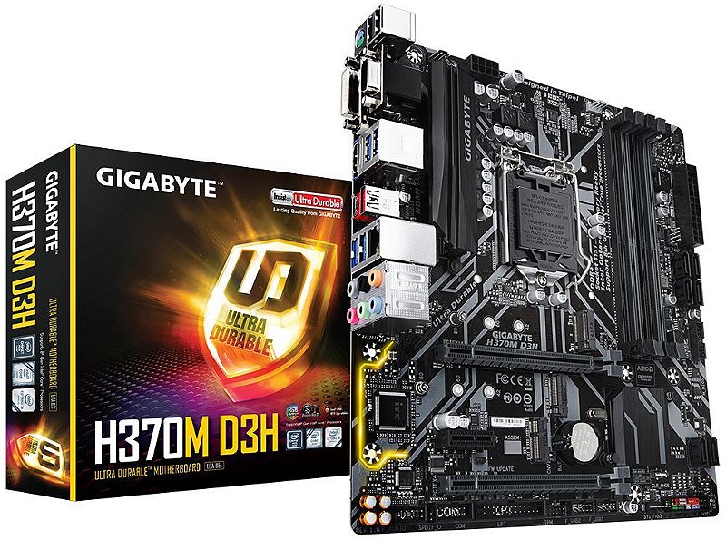 GIGABYTE H370M-D3H LGA 1151 (300 Series) Intel H370 HDMI SATA 6Gb/s USB