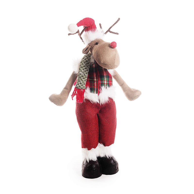 Pinguim com Roupa Xadrez Tocando Trompete Duas Mãos 30cm - Coleção Xmas  Parade - Ref 1595166 Cromus - CCS Decorações