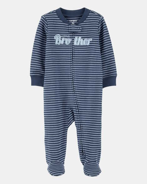 Pijama 100% Algodão com Zíper - Azul