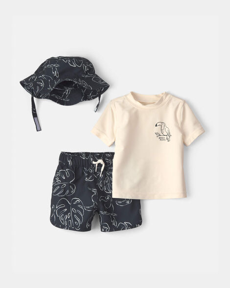 Conjunto de Banho Infantil Masculino com 3 Peças — Proteção UV