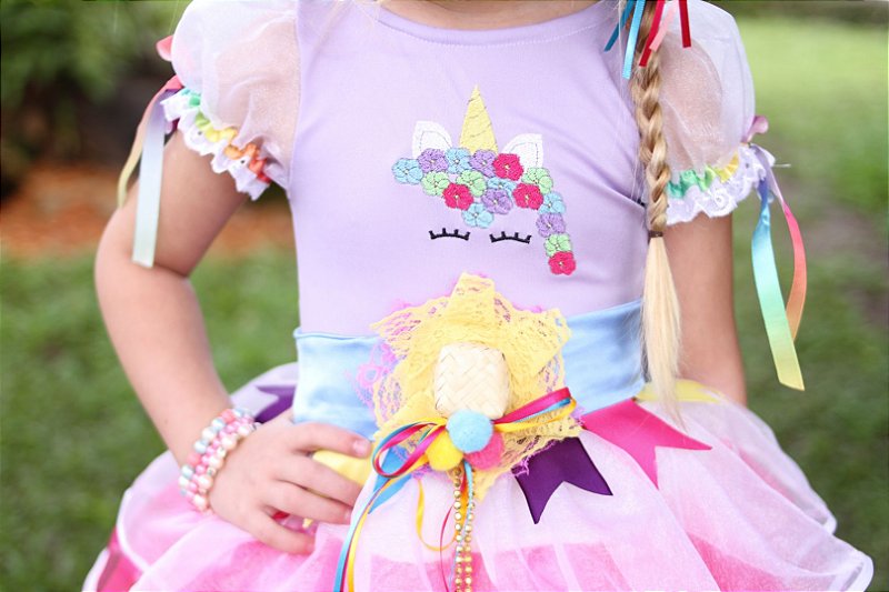 vestido festa junina unicornio