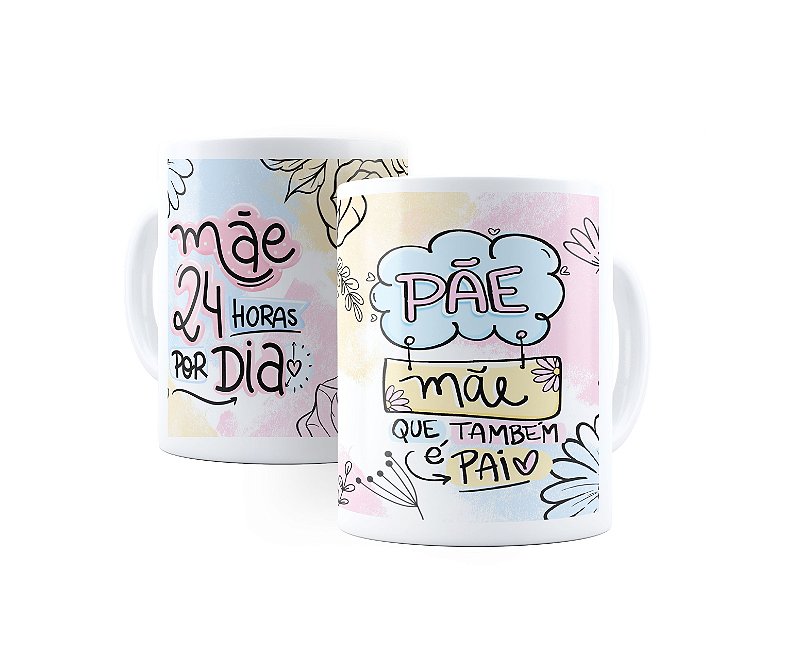 Caneca de Cerâmica - Mãe 24 Horas Por Dia