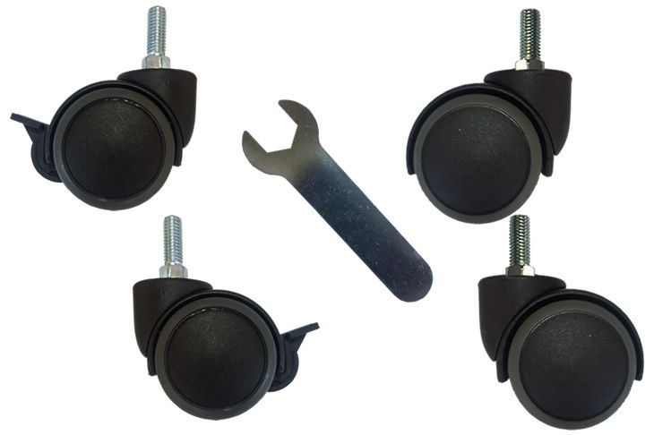 Rodízios para pedestal de TV com rosca 3/8"
