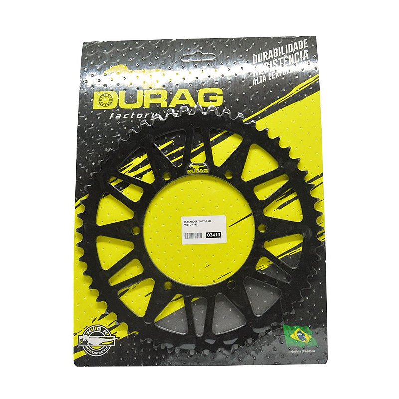 Coroa Xtz 250 Lander 52 Dentes Preta Durag - Vivemos Moto