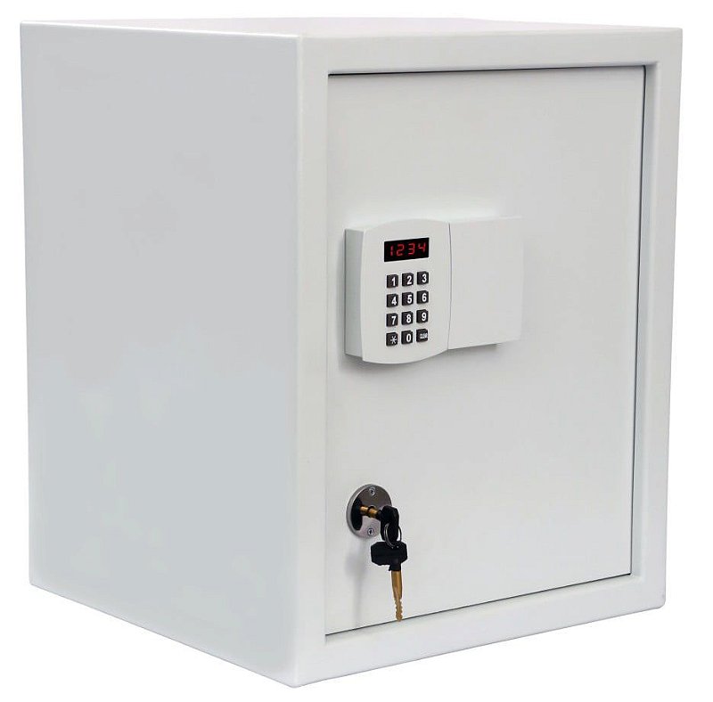 Cofre digital eletr&ocirc;nico com display e chave tetra de emerg&ecirc;ncia
