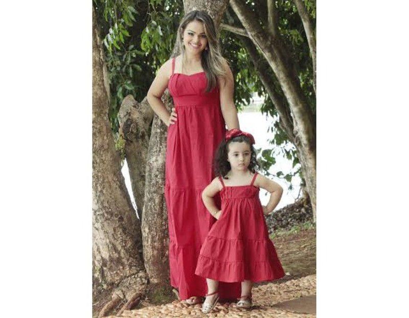 Vestido Longo Vermelho - Tal Mãe Tal Filha - Liminha Doce - Vestidos de  Festa Infantis e Mãe e Filha