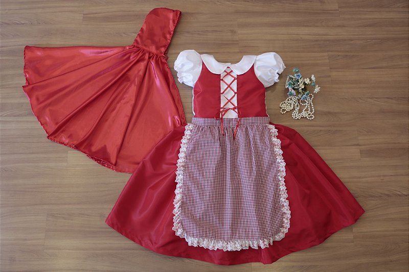 Vestido chapeuzinho vermelho Vestido de Temas Liminha Doce