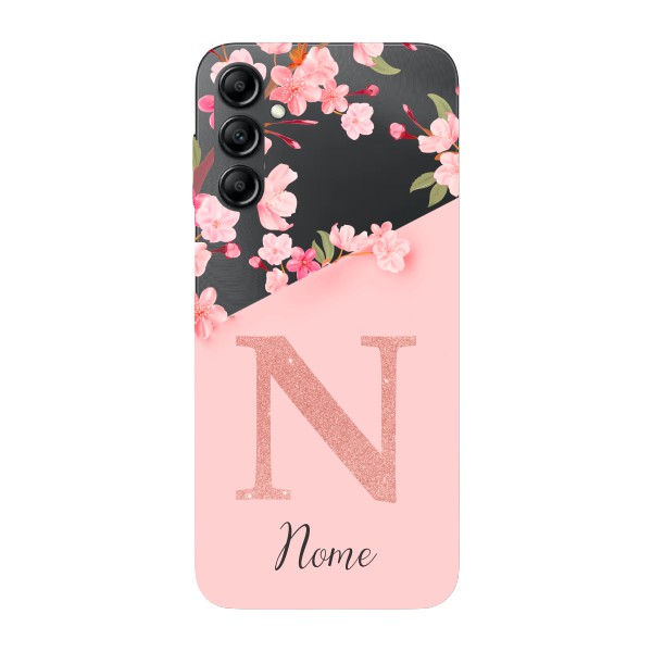 Capinha Para Samsung A Anti Impacto Personalizada Delicate Flowers Rosa Com Nome E Fundo