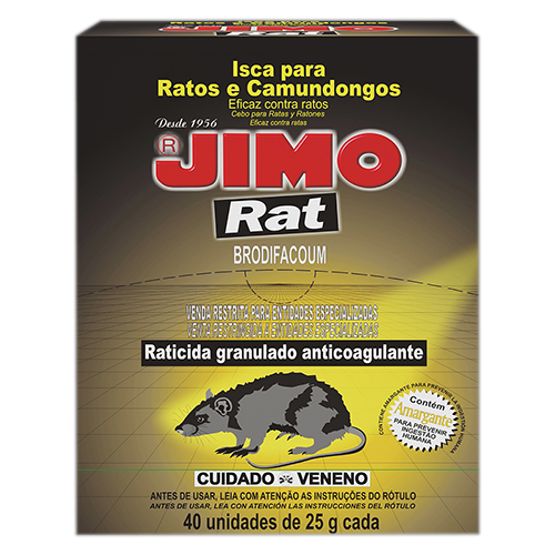 Mata Ratonero Mata Rato Granulado JIMO 25gr 40 Pacotes - zigferramentas