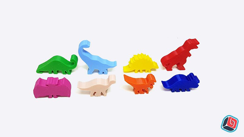 Place Games 5 Meeples Dinossauros T-Rex de madeira 33x17x9mm Verde