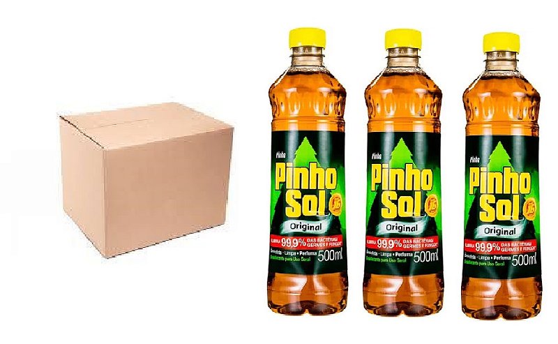 Pinho Sol Original Caixa c/ 12x500ml. - SM Embalagens Descartáveis