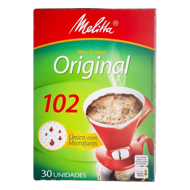 Filtro p/ Café Melitta 102 c/ 30 Un. - SM Embalagens Descartáveis