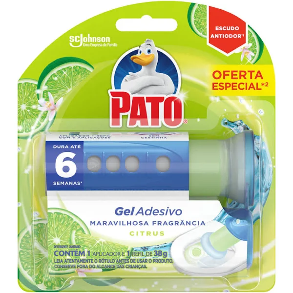 Gel Adesivo Pato Citrus Refil + Aplicador c/ 6 Aplicações Un. - SM  Embalagens Descartáveis