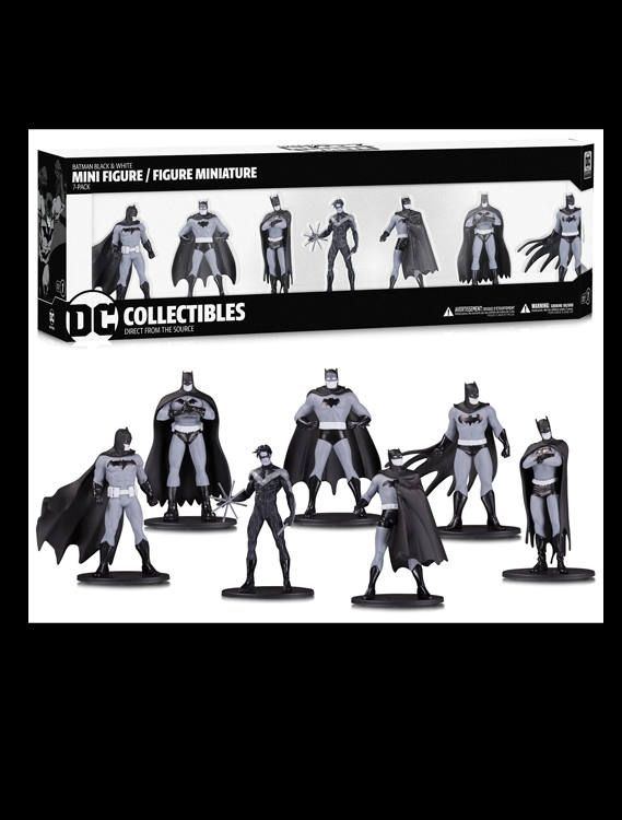 Batman Black & White (Mini PVC Figure 7-Pack) # Set 1 - Groovy Toy