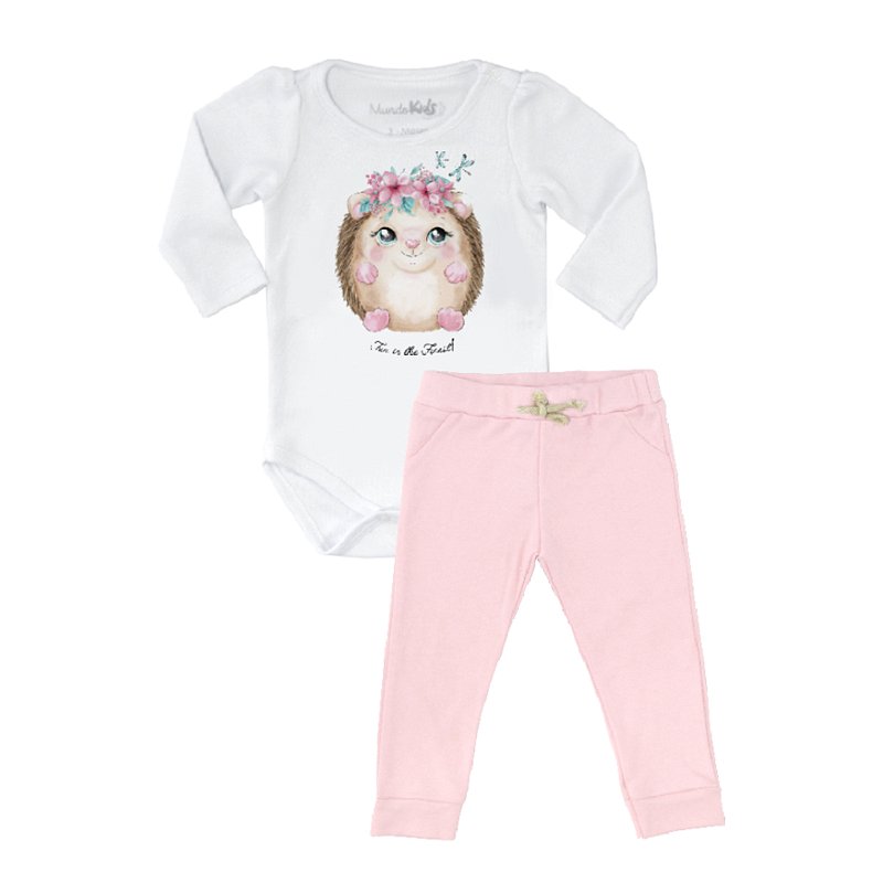 Conjunto Body calça estampado furão 100% algodão - Mundo Conjunto Body calça estampado furão 100% algodão - Mundo