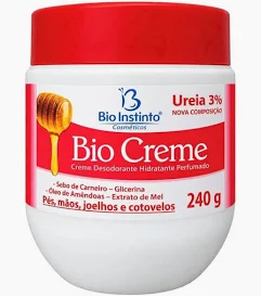 Hidratante Desodorante Pés Mãos joelhos e cotovelos Bio Instinto 240gr