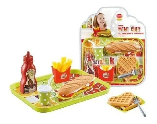 Kit Lanchonete Hamburguer Infantil Brinquedo - Mini Kitchen - Shop