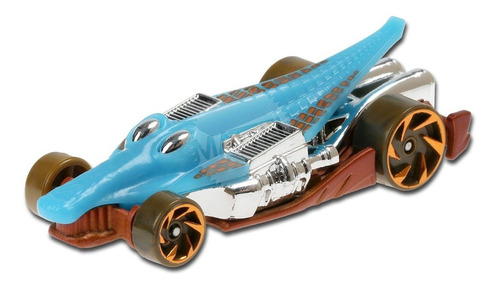 Carrinho Hot Wheels Crocodilo - Croc Rod Azul Edição Montros