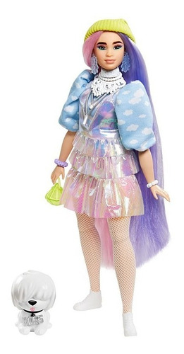 Barbie - Boneca caucasiana com cabelo extra longo, roupa e