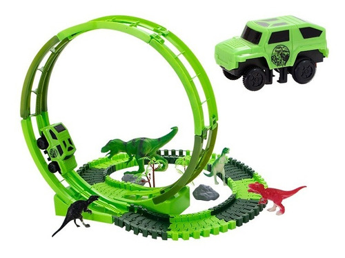 Pista Lançador Brinquedo Infantil Dinossauro Race Looping