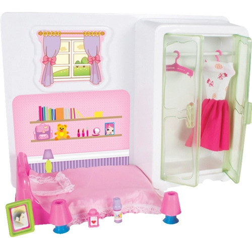 Boneca Barbie Closet Guarda Roupa De Luxo Roxo Com Boneca