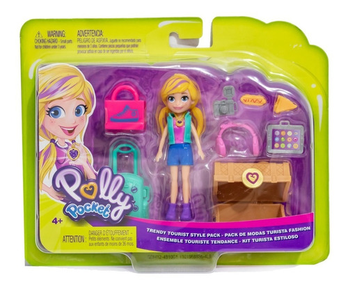 Boneca Polly Pocket Helicóptero de Aventura - com Acessórios Mattel