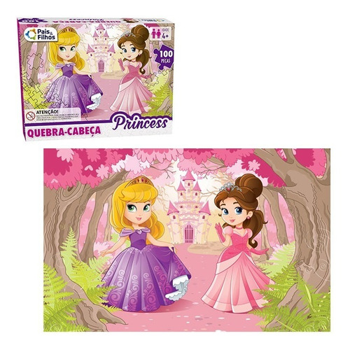 Quebra Cabeça Princesas com 100 peças - Toyster