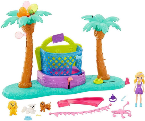 Conjunto e Boneca - Polly Pocket - Parque Aquático de Esportes