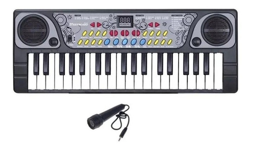 Teclado Infantil Musical Piano 37 Músicas com Microfone Rosa