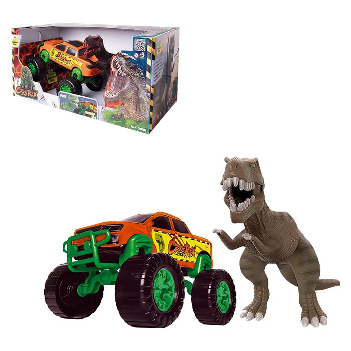 Dinossauro T-Rex Attack Brinquedo Soldado E Jaula Brinquedo