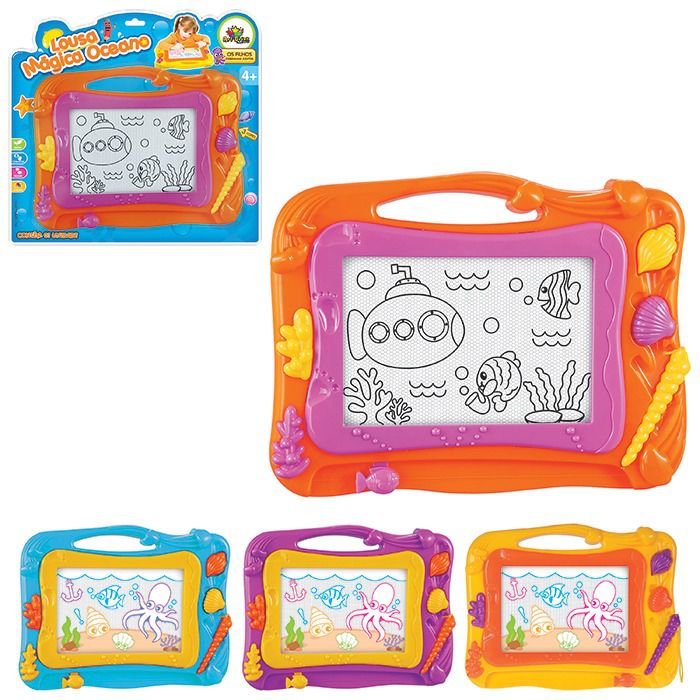 Lousa Magica Mar Infantil Com Caneta Magnetica 25cm Quadro